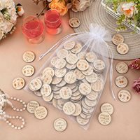 Runde Holz-Getränkechips im Großpack, Gratis-Getränketickets, Organza-Beutel, Personalisierte Neuartige Gastgeschenke für Partys