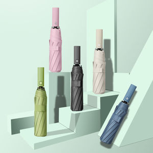 ร่มกันแดดอัตโนมัติ 12 ก้าน รุ่น Morandi พร้อมกาวสีดำ พับได้สามตอน ผ้าไนลอน 190T ขายส่ง - Product Image 1