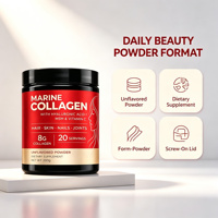 Poudre de collagène beauté pour femmes, collagène marin avec acide hyaluronique, étiquette privée OEM, 200g