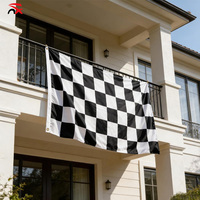 Drapeaux à carreaux personnalisés en gros, drapeau de course 3x5 pieds - Bannière à carreaux noir et blanc légère en polyester