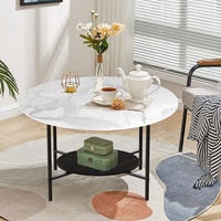 US Livraison gratuite Table basse ronde en marbre moderne Table à manger de cuisine Table à thé de loisirs pour salon salle de réception