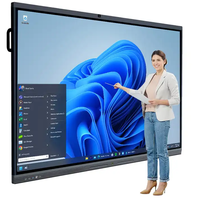 Tableau blanc interactif intelligent à écran plat 65 pouces 1080p 4K, tableau blanc numérique LCD mobile pour la formation et l'éducation, affichage numérique LED