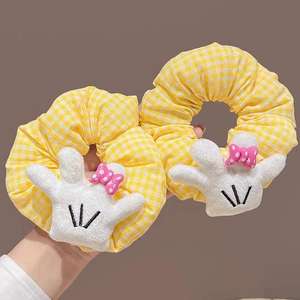 Coletero de Tela con Lazo Creativo Amarillo, Diseño de Dibujos Animados, Estilo Nuevo, Accesorios para el Cabello de Mujer, para Bodas - Product Image 1