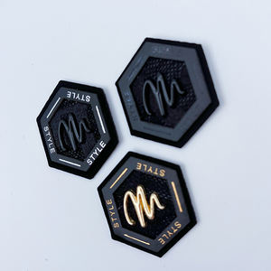 Individuelles Logo Hochwertige Umweltfreundliche Zinklegierung Geprägte Metall-Leder-Etikette <span class=keywords><strong>Patch</strong></span> 4,1x3,6cm für Bekleidung & Accessoires - Product Image 2