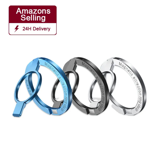 CE/FCC/KC/RoHS Magnetic Phone Grip Phone Ring Holder Adjustable Kickstand for iPhone 15 Pro Max Soporte De Anillo MagSafe Ring