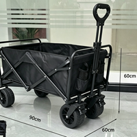Chariot de courses pliable à quatre roues en acier au carbone, idéal pour le camping, les pique-niques et la plage - Personnalisable OEM