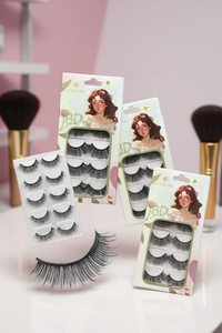 Grenobil 5 paires de faux cils volume 6D 8D en cheveux synthétiques, style éventail 12 rangées avec carte de support - Product Image 2