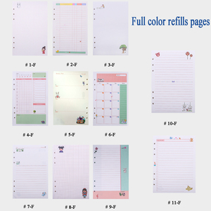 A5 #10 Cornell note 6 Carpeta de anillas Papel de recarga de cuaderno en espiral-Planificador diario semanal mensual Cuadrícula Línea de puntos Papel en blanco 100g - Product Image 5