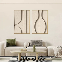 Minimaliste 3D contour nu abstrait mur art beige moderne peinture urbain appartement salon maison bureau décoration intérieure