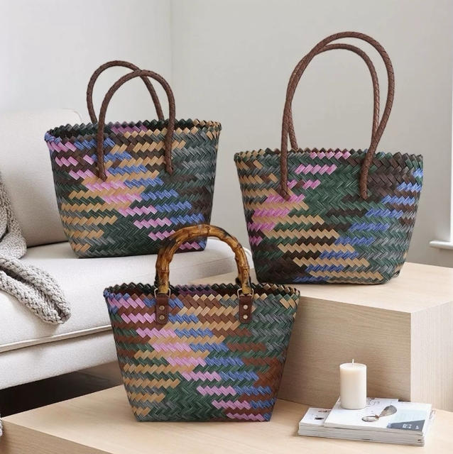 Hot Selling Ladies Wholesale Handbags Fashion Vintage Summer Beach PP Bag Handmade Shopping Bag for Women
