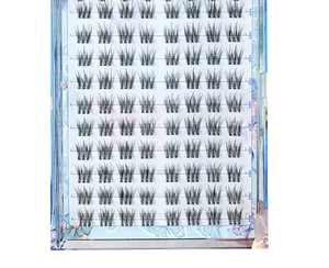 Aesphylash Handmade Synthetic Hair <b>Individual</b> <b>Lashes</b> Trays-Crisscross Style Black Cotton Stalk Reusable Fluffy Natural Soft C/D - Product Image 1