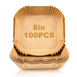 8 Inch 100Pcs Disposable <strong>Air</strong> <strong>Fryer</strong> <strong>Liner</strong> Square Oil-proof Parchment Paper <strong>Liners</strong> Water-proof Airfryer Baking Paper - Product Image 1