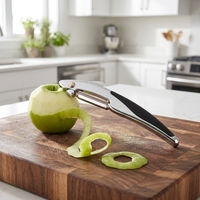 Multifunctionele roestvrijstalen messenset voor fruit, groenten en aardappelen, makkelijk schoon te maken, draagbaar ontwerp
