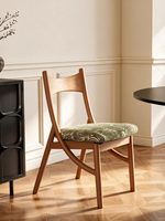 Chaise de salle à manger style bois avec oreilles de chat, ensemble de salle à manger en bois massif, chaises de table design pour la maison et l'hôtel, chaise décontractée avec dossier