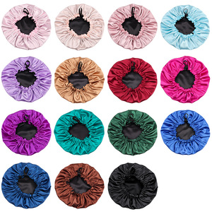 Gorro de satén sedoso de doble capa para mujeres musulmanas, elástico y ajustable, para dormir, antifrizz, protección del cabello, para maternidad y quimioterapia - Product Image 2
