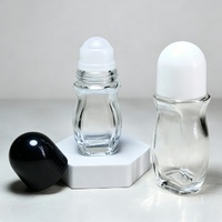Flacon roll-on de luxe 50 ml en verre cintré unique, vide, à fond épais, pour déodorant et parfum, vente en gros