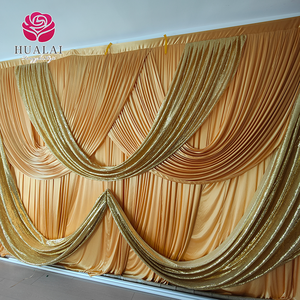 8ft 10ft tùy chỉnh vàng và trắng Fushia hồng bé màu xanh tùy chỉnh sang trọng nhà thờ sân khấu <span class=keywords><strong>Backdrop</strong></span> thiết kế cho Đảng và đám cưới - Product Image 2