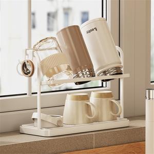 Moderno Portavasos de Acero Inoxidable de un Solo Nivel para Montar en la Pared, con Drenaje Superior, para Uso en la Cocina, Portátil, de Alta Calidad, para Juego de Té - Product Image 2