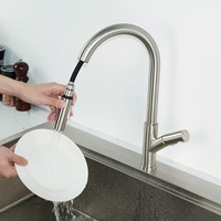 Robinet de cuisine moderne multifonction à douchette extractible, facile à utiliser, en laiton, pour usines de robinets de cuisine