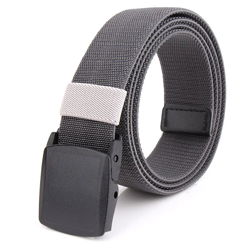 Hot Sales Elastic Stretch Belt Invisible Casual Web Belt Quick Release Flat Plastic Buckle