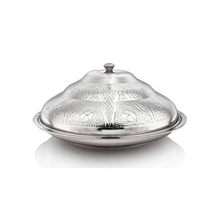 Plateau de service classique en acier inoxydable avec couvercle en dôme pour une restauration traditionnelle et moderne - Product Image 6