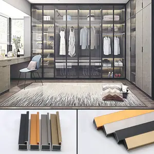 Ghonor Free Sample Glass Wardrober Cabinet Door Frame Profil Metal Edge Trim For Cabinet