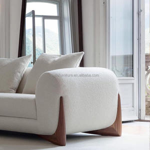 Stile italiano minimalista sezionale divano in tessuto di flanella per la casa soggiorno mobili ad angolo arredo - Product Image 4