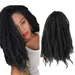 Offre Spéciale 100g Springy <span class=keywords><strong>Afro</strong></span> Kinky Curly Cheveux En Vrac 18 "Crochet Tresse Pré-peluché Extensions Synthétiques Kinky Marley Tressage Cheveux - Product Image 1