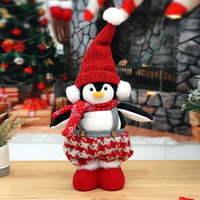 Figurines de pingouins tricotés debout pour filles et garçons, décoration de table pour Noël, hiver, cheminée, fête, cadeau