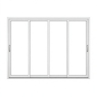 Porte coulissante en aluminium blanc multi-vitrages pour balcon extérieur