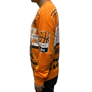 <span class=keywords><strong>Pull</strong></span> tricoté jacquard à col rond et manches longues, motif arbre de Noël, orange, personnalisé, vente en gros d'usine, idéal pour les cadeaux de fin d'année - Product Image 3