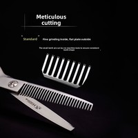 Ciseaux de coiffure Huodong F6-630v à dents en V pour la coupe de cheveux masculins - Affine les pointes fourchues, réduit le volume de 30%