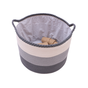 Fabricants personnalisé en gros surdimensionné tresse riz <span class=keywords><strong>blanc</strong></span> gris doublure coton corde <span class=keywords><strong>panier</strong></span> <span class=keywords><strong>de</strong></span> <span class=keywords><strong>rangement</strong></span> tissé - Product Image 1
