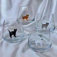 Mug à bière en verre mignon avec figurine de chat - Cadeau très vendu pour adultes, pour les amateurs de vin