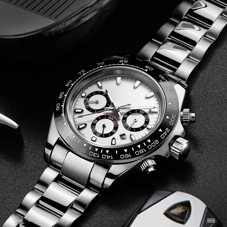 Latest Style Vintage Luxurious Chronograph Relogio De Luxo Homens Men Watch Waterproof Custom Logo