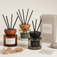 Ensemble diffuseur de parfum personnalisé Aikun, marque privée, parfum d'ambiance pour la maison, flacon en verre, diffuseur à bâtonnets en rotin pour hôtel, spa, cadeau, décoration