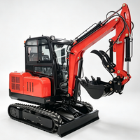 Excavator Mini Industri ISO CE dan Euro 5 EPA Kubota, Excavator Crawler Escavadeira Mini 3 Ton Kabin Bagger