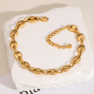 Chevillère géométrique en acier inoxydable <span class=keywords><strong>de</strong></span> haute qualité, chevillère exquise en forme <span class=keywords><strong>de</strong></span> <span class=keywords><strong>grain</strong></span> <span class=keywords><strong>de</strong></span> café, nez <span class=keywords><strong>de</strong></span> cochon, unisexe, bijoux <span class=keywords><strong>de</strong></span> mode populaires - Product Image 3