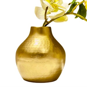Jarrón de Hierro Dorado de Lujo, Estilo Nórdico Moderno, Nuevo y Popular, Adorno Metálico para Mesa, Flores, Decoración del Hogar para Bodas y Eventos - Product Image 1