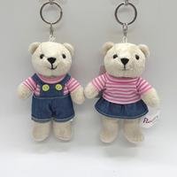Ensemble de porte-clés en peluche pour couple, ours en peluche doux, porte-clés, accessoire cadeau