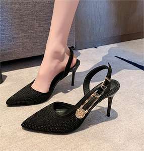 Fournisseur Fabricant sur mesure Mode pour femmes Talons hauts 7CM Conception ajourée Boucle Sangle Sandales à talons hauts - Product Image 4