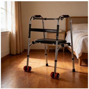 Factory Wholesale Elderly <strong>Walking</strong> <strong>Aids</strong> <strong>With</strong> <strong>Seat</strong> Chair Folding <strong>with</strong> Wheels Portable Folding Rollator Walker - Product Image 3