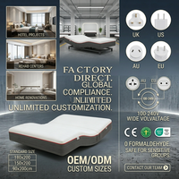 Lit d'hôtel intelligent de luxe avec cadre réglable, matelas en mousse, taille King, relevage tête et pieds pour projets hôteliers, OEM ODM personnalisé