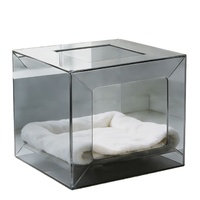 Cage pour animaux de compagnie en acrylique OEM, maison transparente pour chat, cage pour chien, présentoir moderne d'intérieur pour petit chiot, étanche, portable, prix d'usine