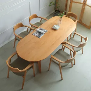 Tavoli da pranzo nordici di fabbrica tavolo da pranzo ovale in legno massello set da pranzo moderno