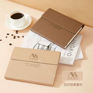 Carnet A5 en PU, couverture rigide, trois volets, carnet d'affaires de luxe de haute qualité, logo personnalisé pour les entreprises, cadeaux d'affaires - Product Image 3