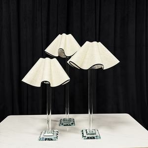 Derniers grands abat-jour en verre blanc bougeoir chandelier en cristal centre de table de mariage - Product Image 4