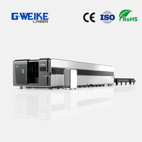 Fuente de Láser de Fibra G.weike LF10025GH de 12KW, Marca China Raycus, con Mesa de Trabajo de Dos Intercambiadores de 2.5*10m