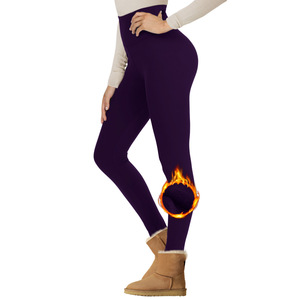 Wholesale Winter Thick <strong>Fleece</strong> Leggings Warm <strong>Women</strong> Tights Solid Color Outwear <strong>Trousers</strong> Warm Casual Yoga Pants - Product Image 5