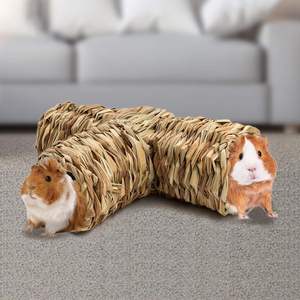 Hamster Cuddle Tunnel Naturel Séché Tissé Herbe Cachette pour Petits Animaux Cochon d'Inde Furet Chinchilla Hérisson - Product Image 5